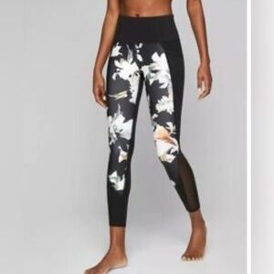 Athleta Floral Black Leggings.  Size-Large Tall